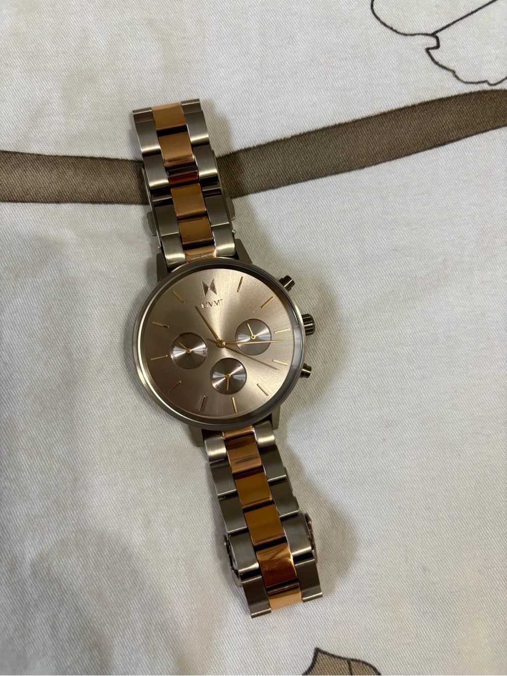 MVMT Nova Orion Two-Tone Rose Gold and Silver Chronograph Bracelet Watch